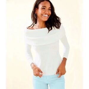 Lilly Pulitzer Off-Shoulder White Sweater NWT